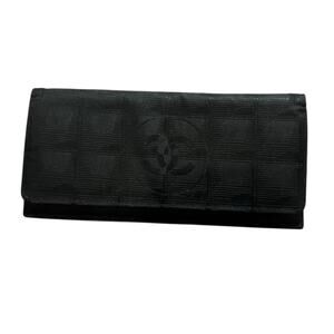Chanel Travel Line Continental Bifold Wallet black